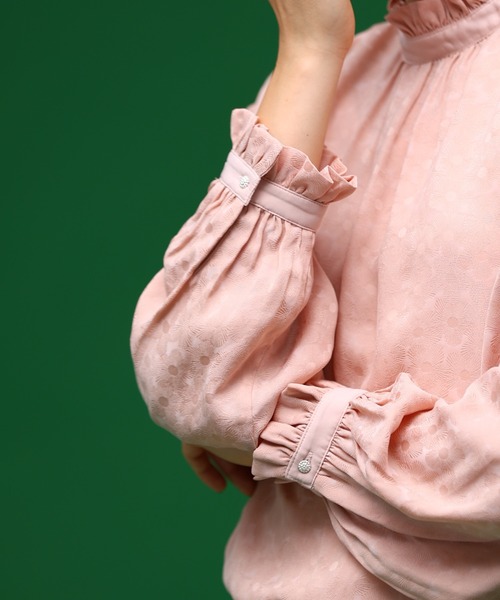 【50%OFF】ケレン kelen フラワー ジャガード フリル デザイン ブラウス FEW JACQUARD lkl25hbl2190 レディース 50%OFF】kelen ケレン フラワー ジャガード フリル デザイン