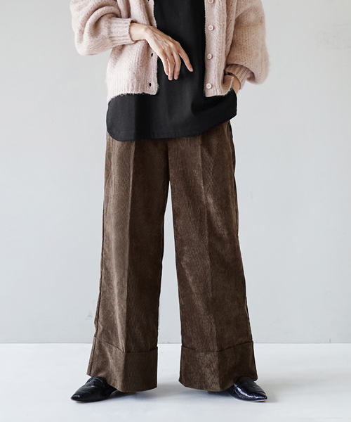 zootie（ズーティー） パンツ コーデュロイ ロールアップ ワイドパンツ