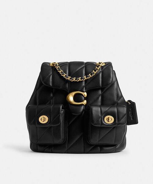 新品 未使用 COACH CU076 ブラック タビーバックパック キルティング COACH コーチCOACH CU076 タビー バックパック キルティング