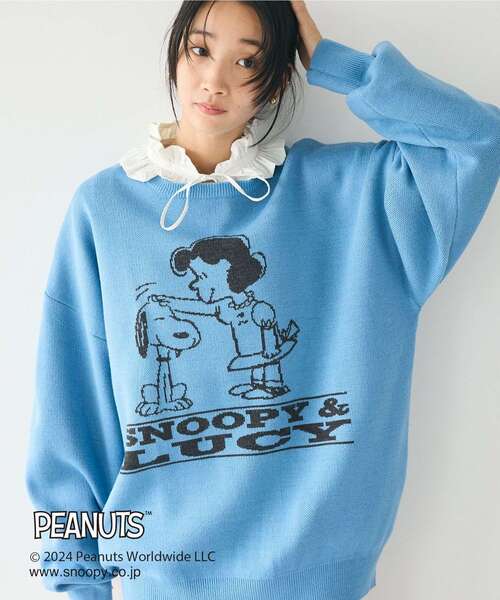 ニット セーター 「PEANUTS」クルーネックニット レディース メンズ
