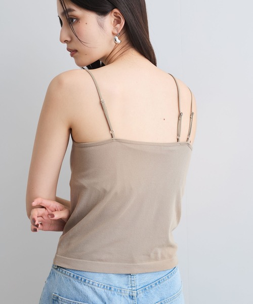 VIS キャミソール 「洗える」カップ付きアシンメトリーキャミソール