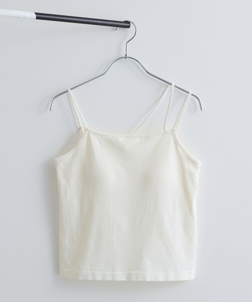 VIS（ビス） キャミソール 「洗える」カップ付きアシンメトリー