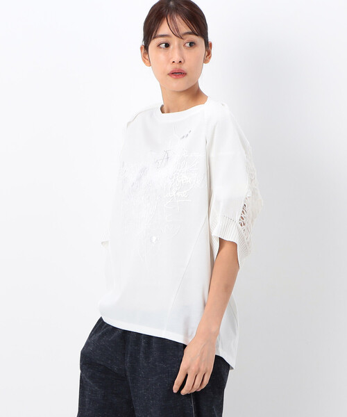 Gabardine K.T カーディガン 紙ニット ヘアピンレース編みボレロ