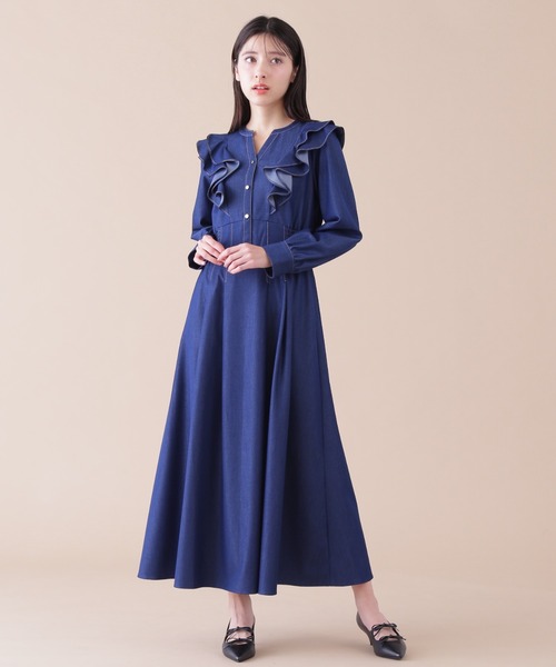 イルグッフォ　立体フリルデニムワンピース Amazon.co.jp: [スナイデル] デニムフリルワンピ SWFO244260