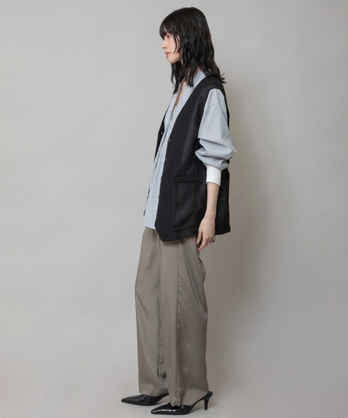 ベスト ジレ 「吸水性」「速乾性」「防シワ性」リネンライクジレ レディース Munich ベスト ジレ 「吸水性」「速乾性」「防シワ性」リネン