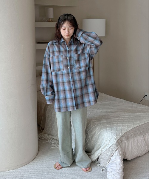 ブラウス シャツ BIG CHECK ブラウス レディース ブラウス シャツ ビッグ チェックシャツ レディース : ZOZOTOWN