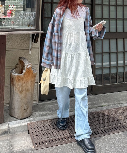 PILIT ブラウス シャツ ビッグチェックシャツ レディース