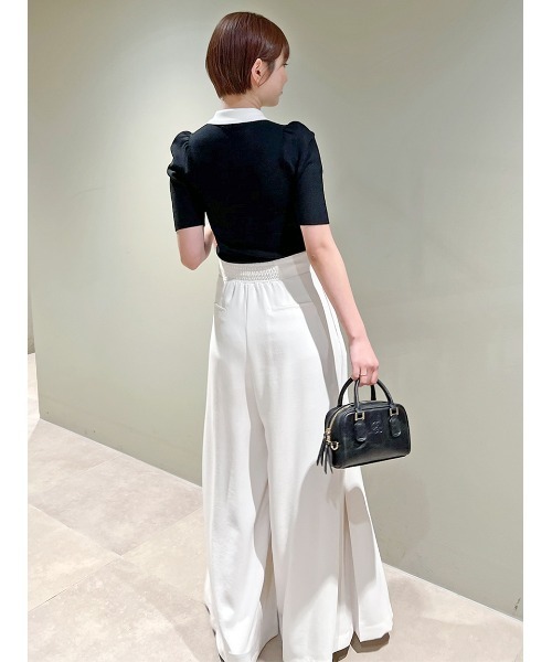 SNIDEL ニット セーター ラッフル刺繍ニットプルオーバー