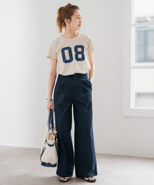 Spick＆Span パンツ 「WEB限定」ツイルストレッチワイドパンツ