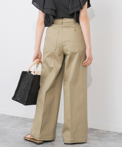 Spick＆Span パンツ 「WEB限定」ツイルストレッチワイドパンツ