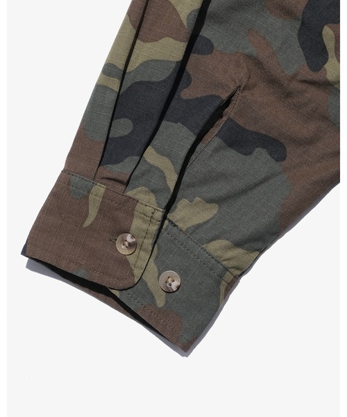 KEBOZ（ケボズ） シャツ COTTON RIPSTOP HALF ZIP HOODED SHIRT メンズ