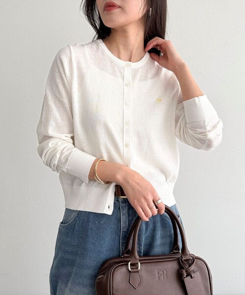 fredy emue カーディガン FR刺繍ベーシックサマーカーディガン