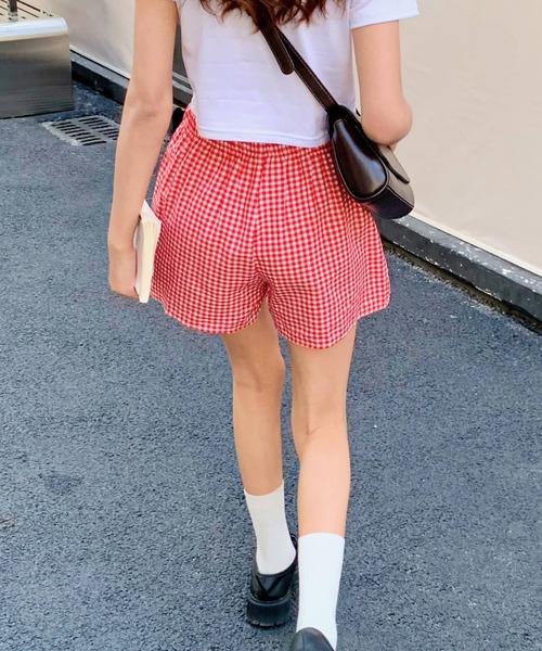 ギンガムチェック バルーンショートパンツ　冬物です。 ギンガムチェック バルーンショートパンツ 冬物です。 - メルカリ