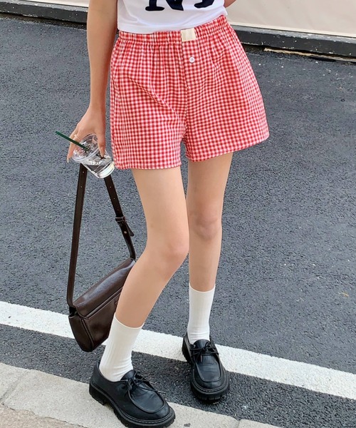 パンツ 「新色追加」夏に大活躍！ギンガムチェックショートパンツ