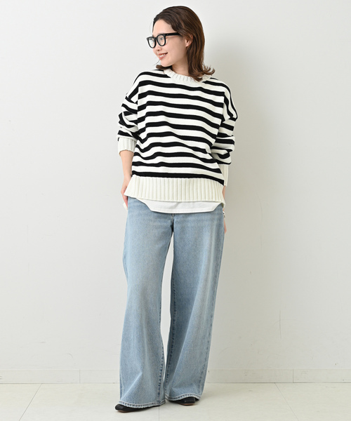 「SLOBE IENA」 7分袖ニット FREE ブルー レディース SLOBE IENA 「SLOBE IENA」 長袖ニット FREE ブルー レディース