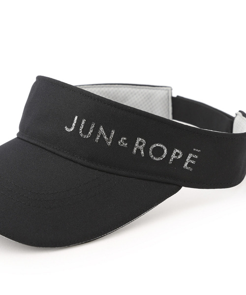 JUN&ROPE 黒 バイザー JUN&ROPE'（ジュンアンドロペ） サンバイザー グリッターバイザー