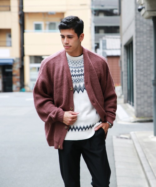 「WESTSEA」 「cathy’s closet」ニットカーディガン M ブラック メンズ_画像4