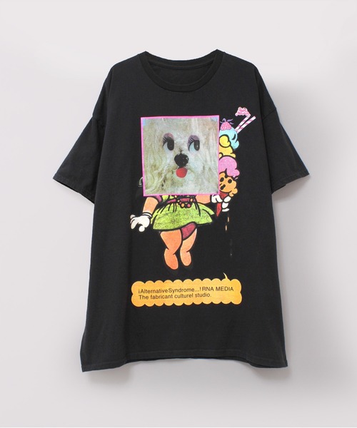 RNA SWEAT クマちゃん 七分袖Tシャツ ベアー グレー アールエヌエーM M2366 JUNKヌイグルミプリントトレーナー(M アッシュグレー