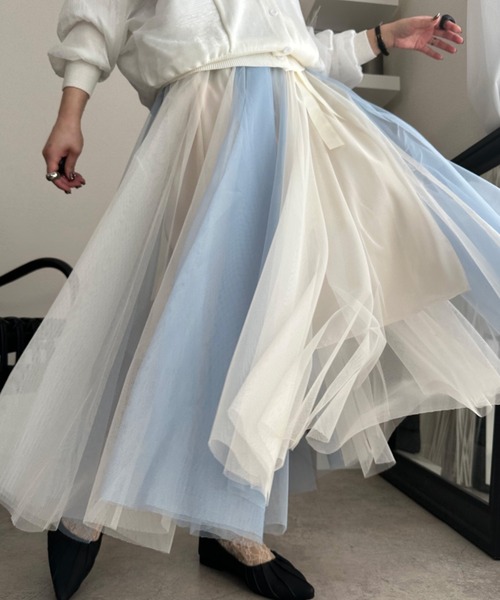 deux amour スカート ウエストグログランリボンチュールSK : ZOZOTOWN