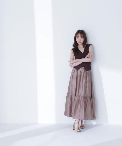 NATURAL BEAUTY BASIC ワンピース カシュクールドッキング