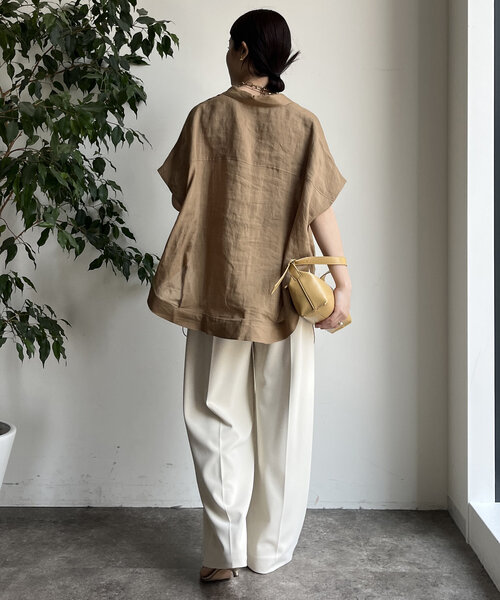 DouDou パンツ ダブルタックワイドパンツ レディース : ZOZOTOWN