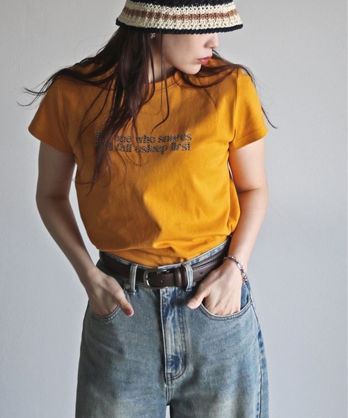 tシャツ ラインストーンロゴTシャツ レディース : ZOZOTOWN