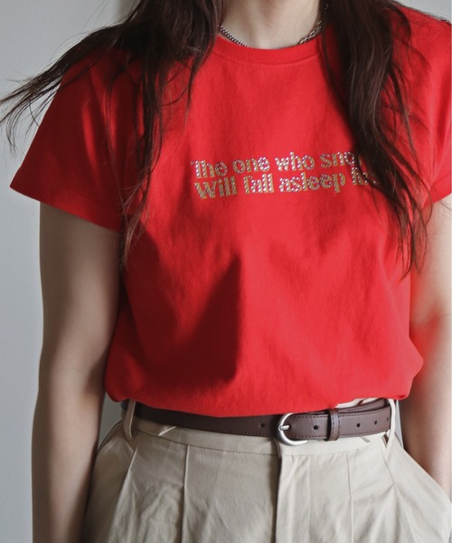 tシャツ ラインストーンロゴTシャツ レディース : ZOZOTOWN