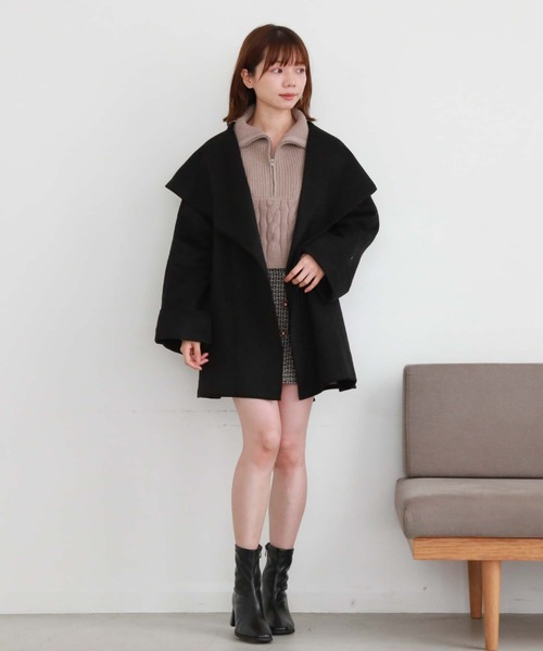 「archives」 コート MEDIUM ブラック レディース_画像3