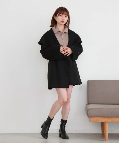 「archives」 コート MEDIUM ブラック レディース_画像4