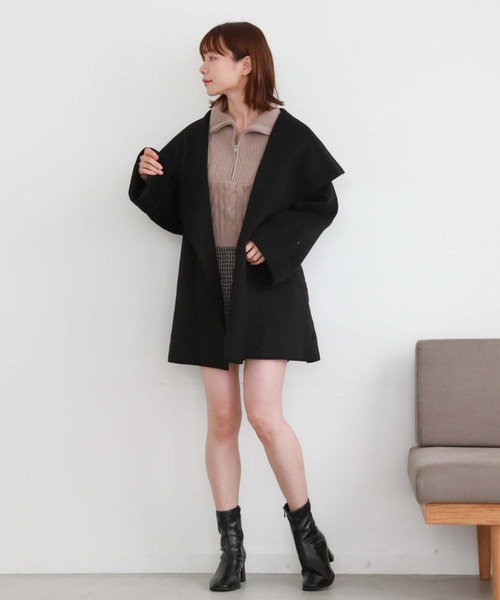 「archives」 コート MEDIUM ブラック レディース_画像7