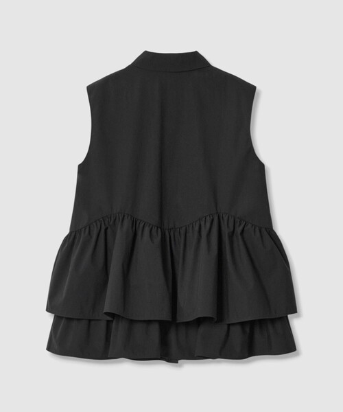 ANAYI（アナイ） ブラウス シャツ タフタフリルペプラムシャツ