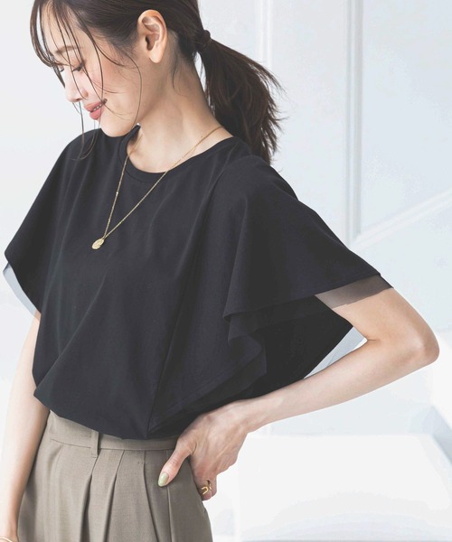 GLOBAL WORK tシャツ フローズンT袖フレアプルオーバー/289383