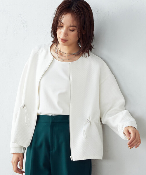 「COMME CA ISM」 ブルゾン LARGE ホワイト レディース
