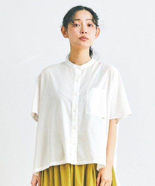 ブラウス シャツ ａｎｄ　ｍｙｅｒａ　ドロップドフレンチスリーブシャツ レディース