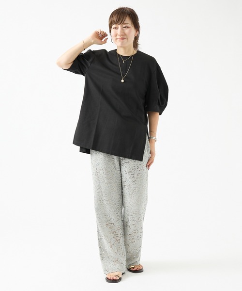 tシャツ トリコットジャージー タックギャザープルオーバー レディース トリコットジャージー タックギャザープルオーバー