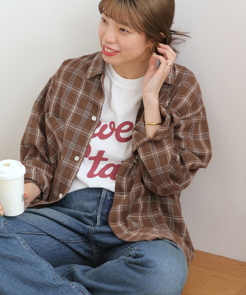 ブラウス シャツ 「Dan /ダンリバー」WORN OUT CHECK BOX SHIRT：シャツ レディース