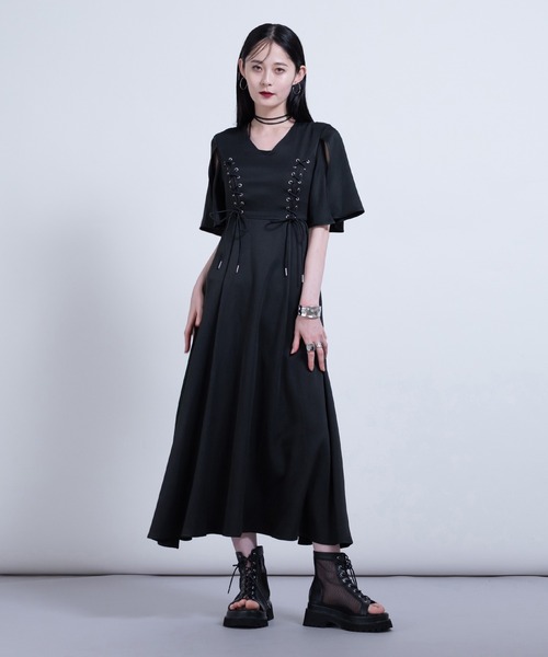 Ellno de Mavie（エルノデメヴィ） ワンピース 夏 半袖 レースアップ