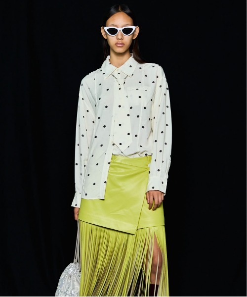トップス MAISON SPECIAL Chain Tie Shirt MAISON SPECIAL（メゾンスペシャル） ブラウス シャツ Chain Tie Shirt