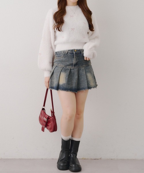 ANOTHER BRANCH OLIVE des OLIVE ニット セーター リボン刺しゅう