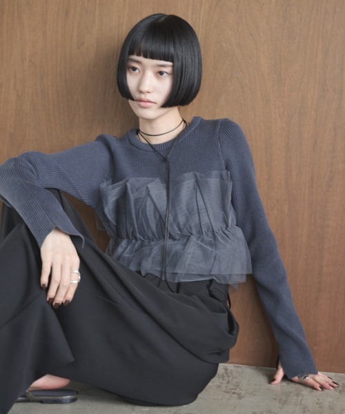 AIC. ニット セーター チュールコンビリブトップス レディース