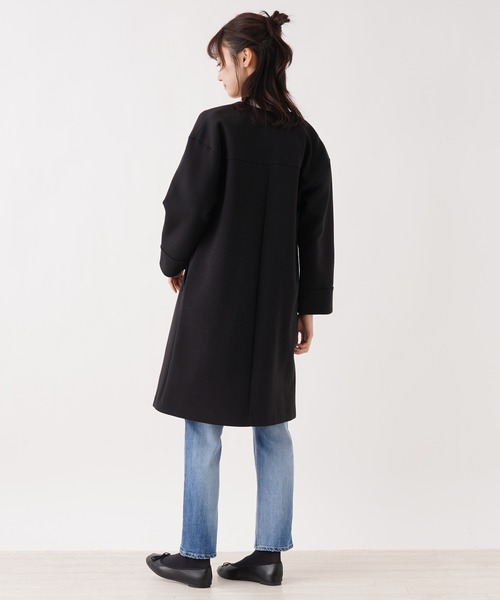 「en recre」 ノーカラーコート 2 オフホワイト レディース_画像6