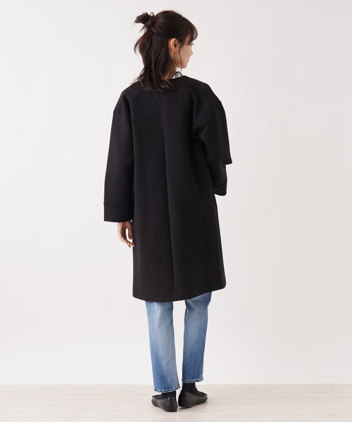 「en recre」 ノーカラーコート 2 オフホワイト レディース_画像7