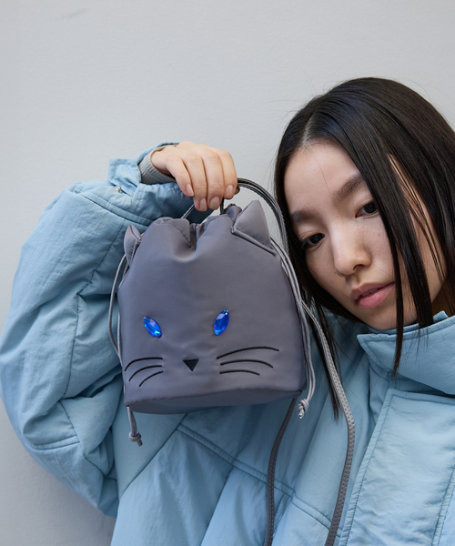 NOMINE（ノミネ） ショルダーバッグ バッグ 「FAVORI」黒猫 灰猫 巾着