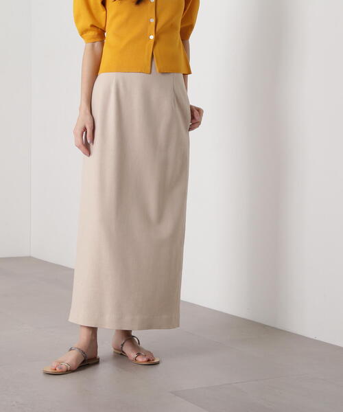 「N.（N. Natural Beauty Basic）」 タイトスカート MEDIUM キャメル レディース_画像3