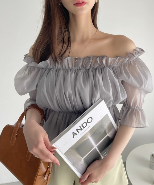 「Ada.」 半袖ブラウス FREE ホワイト レディース_画像2