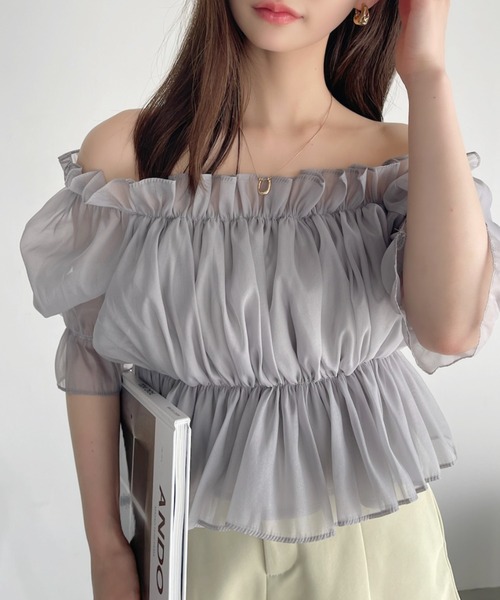 「Ada.」 半袖ブラウス FREE ホワイト レディース_画像4