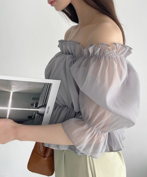 「Ada.」 半袖ブラウス FREE ホワイト レディース_画像5