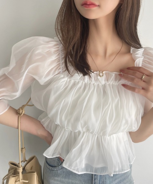 「Ada.」 半袖ブラウス FREE ホワイト レディース_画像7