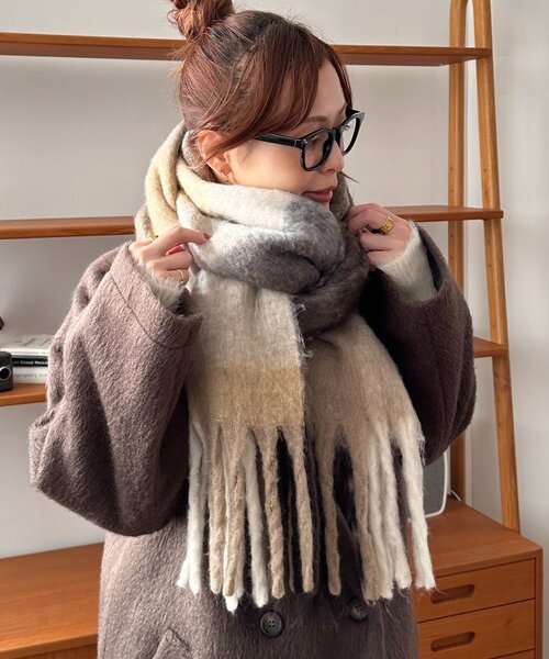 abyts チェック　マフラー ストール　試着のみ SHAGGY CHECK STOLE(受注予約受付終了) – ABYTS