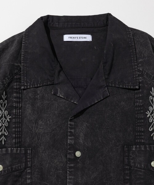 「FREAK'S STORE」 半袖シャツ LARGE チャコールグレー メンズ_画像4
